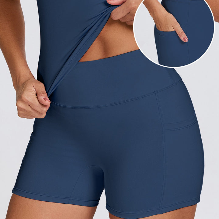 Dame Sporty kompressionsshorts med praktiske sidelommer Skovae
