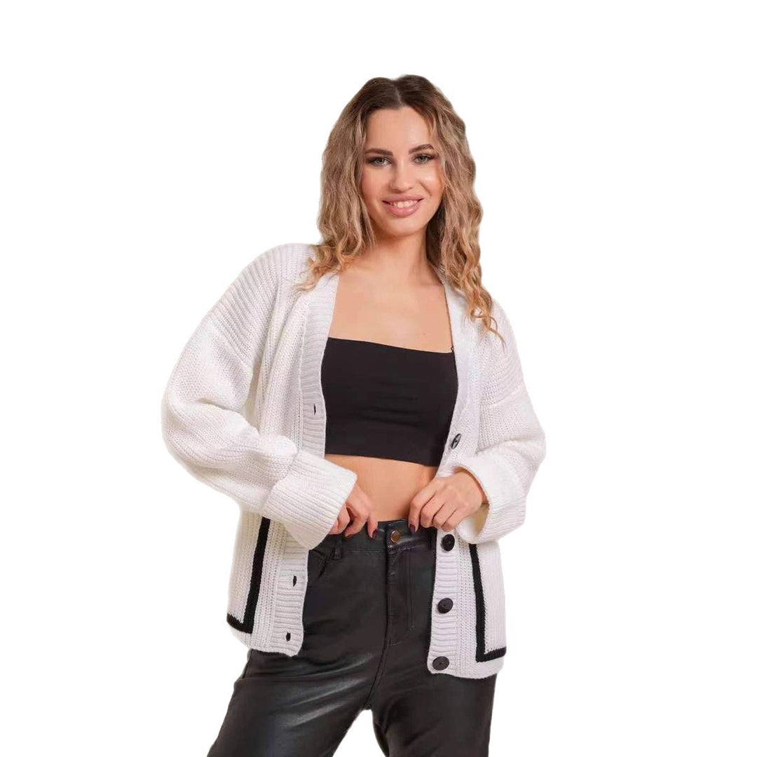 Dame cardigan med knapbar design og lommer Stilla