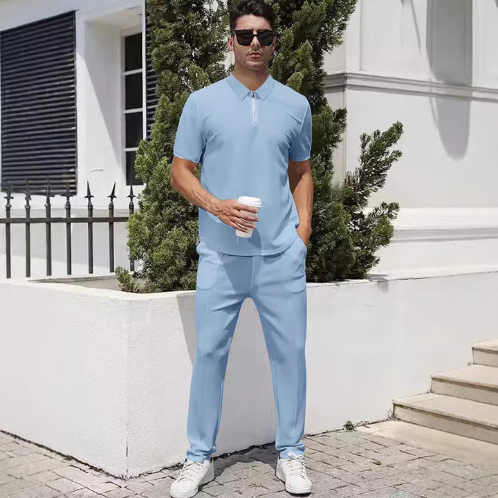 Herrer sporty polo shirt med moderne detaljer Stilla