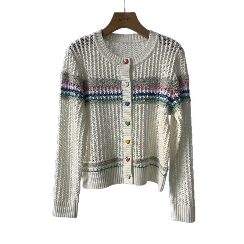 Femme Chunky Cardigan med farverige knapdetaljer Stilla