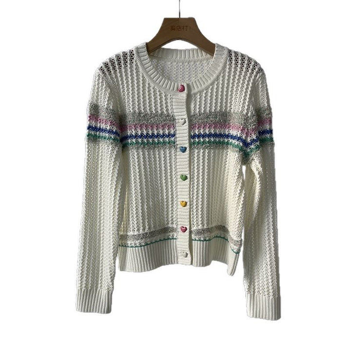 Femme Chunky Cardigan med farverige knapdetaljer Stilla