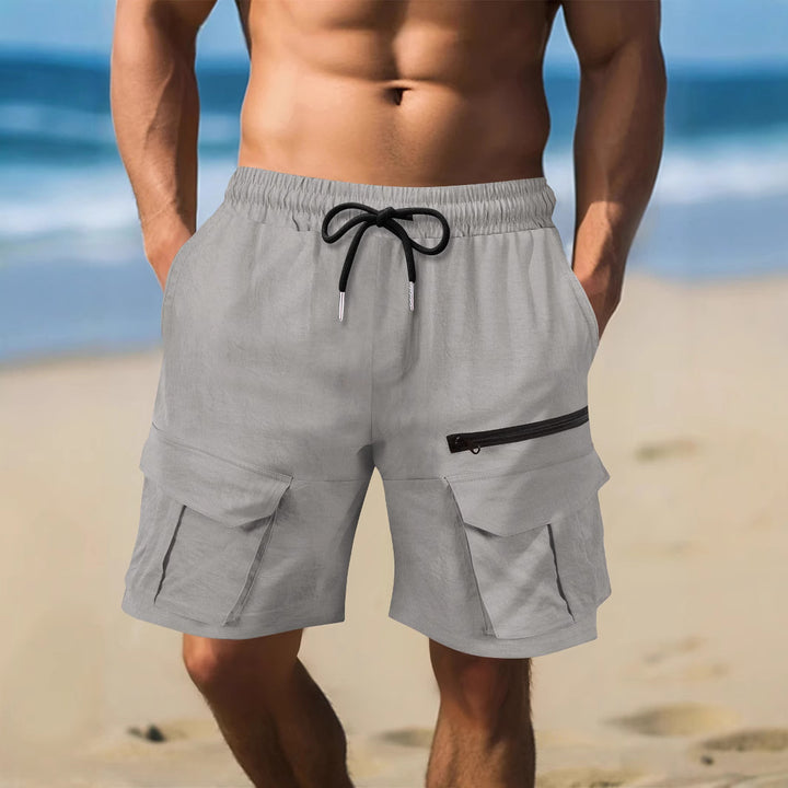Herrer Cargo-shorts med multifunktionelle lommer og elastisk talje Stilla