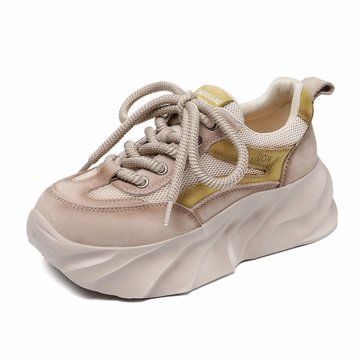 Dame Chunky Platform Mode Sneakers med åndbart Mesh Stilla