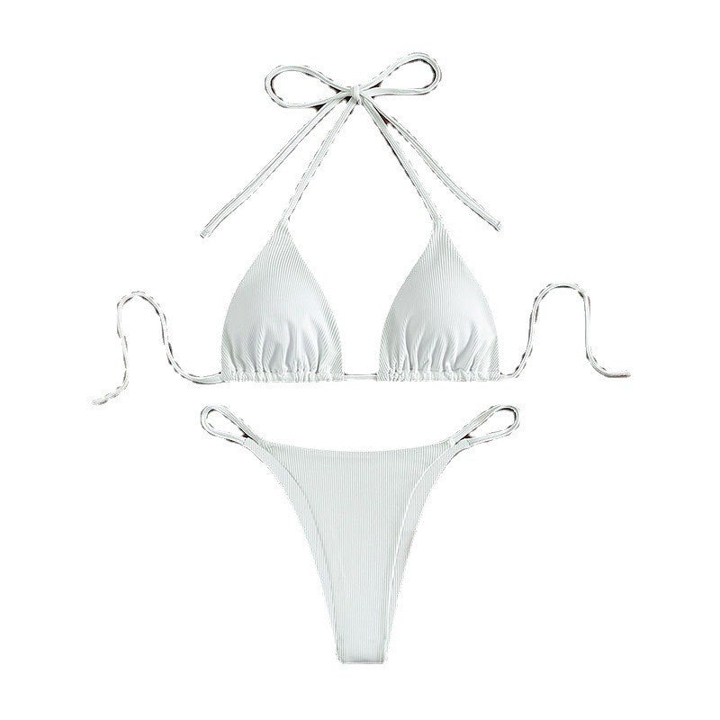 Damer triangel-bikini med fin ribbestruktur Skovae