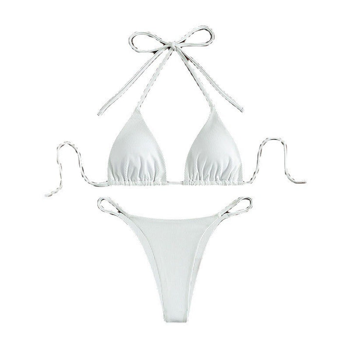 Damer triangel-bikini med fin ribbestruktur Skovae