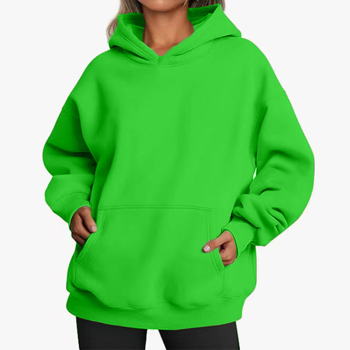 Kvinders oversized hoodie med praktiske kængurulommer og blød indvendig foring Skovae