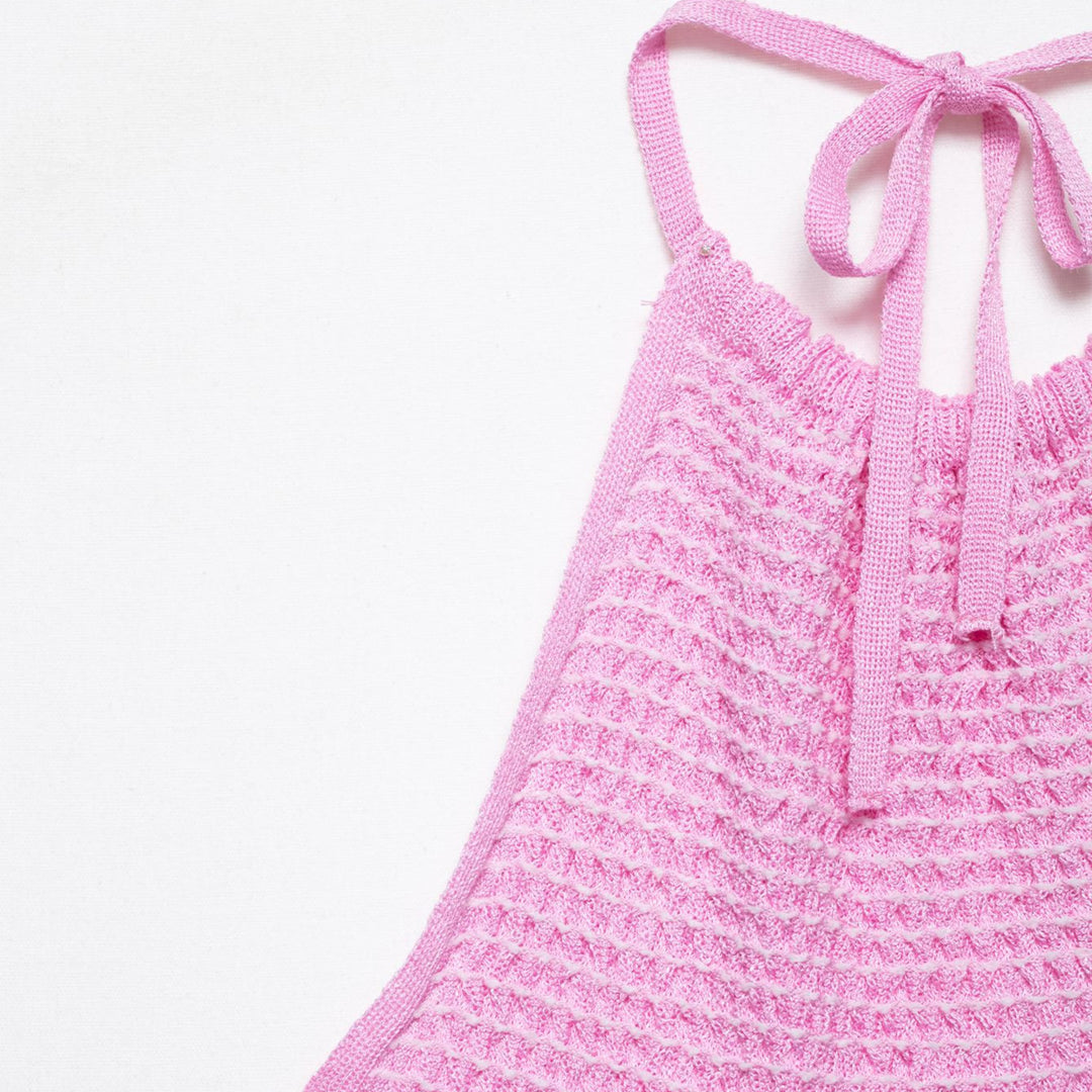 Femme Halter Neck Hækle Cover-Up Kjole Stilla