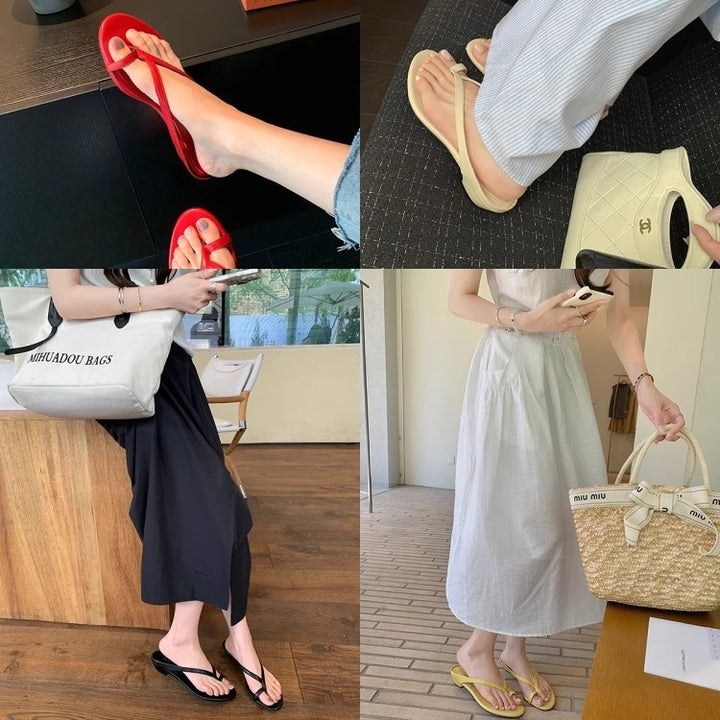 Dame Minimalistiske Open-Toe Slide Sandaler med Komfort Fodbed Stilla
