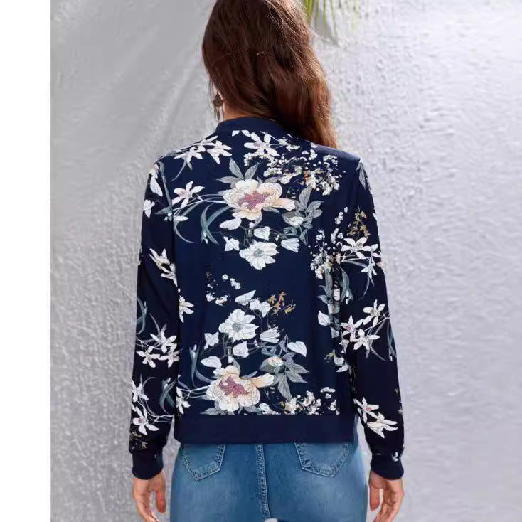 Dame floral mønstret bomuldsjakke Stilla