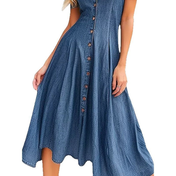 Femme Denim Knap-Up Midi Kjole Stilla