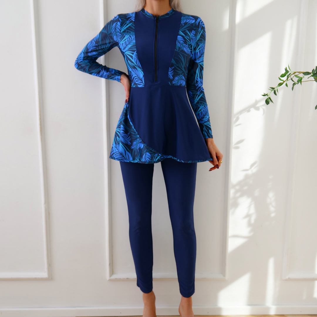 Dame Modebade sæt med lang tunika og leggings Skovae