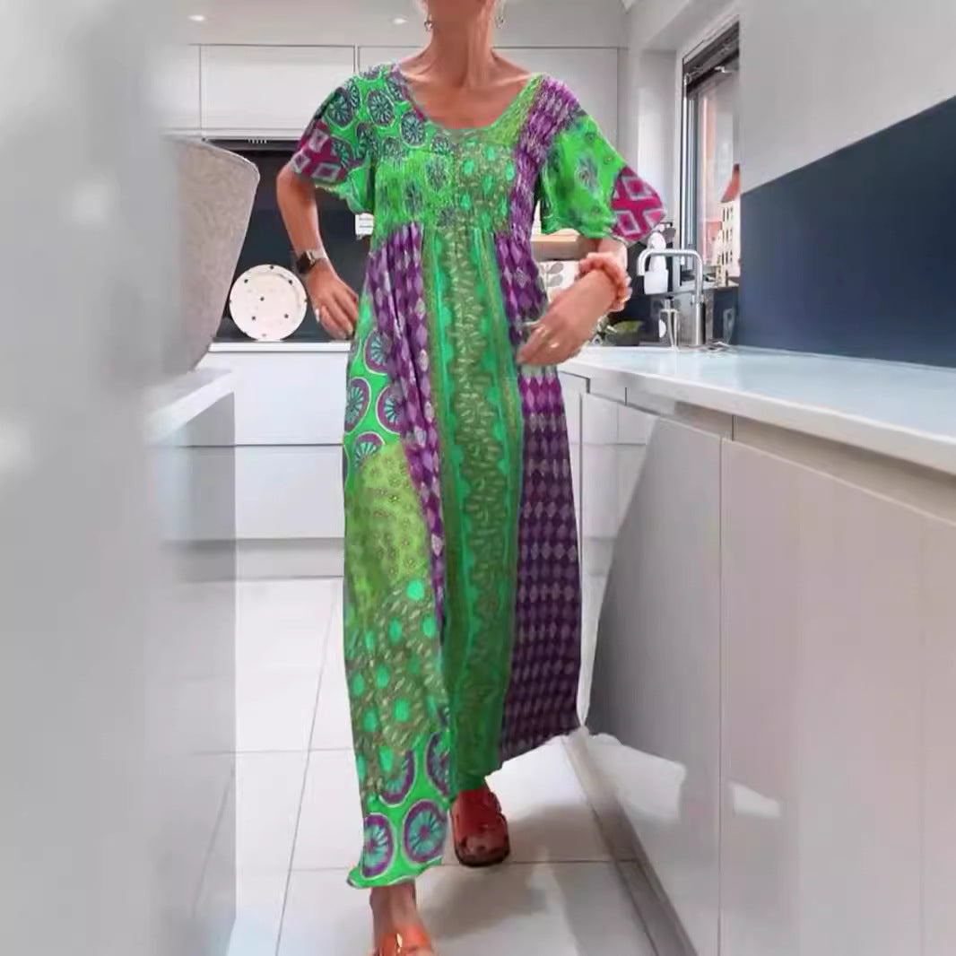 Dame Boho Maxikjole med elegante mønstre og løs pasform Stilla