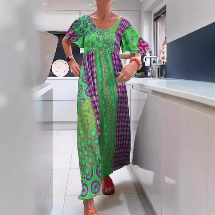 Dame Boho Maxikjole med elegante mønstre og løs pasform Stilla