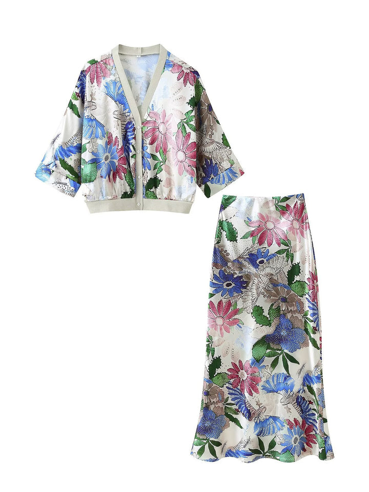 Femme To-Delt Kunstnerisk Tryk Ensemble Stilla