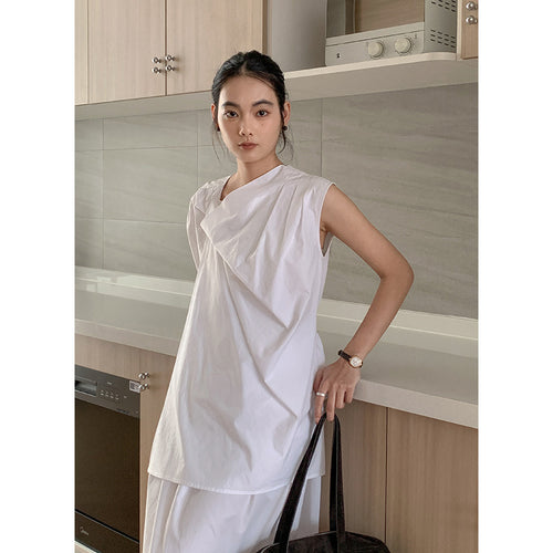 Dame elegant indpakningsoberste med innovativ drapering Stilla
