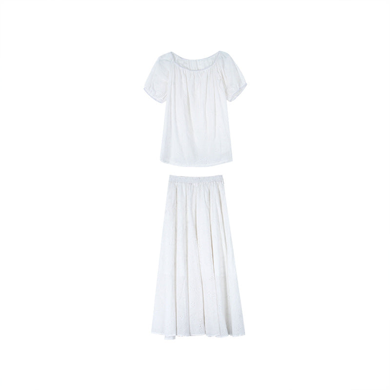 Dame Maxikjole med off-shoulder design og raffinerede broderier Stilla