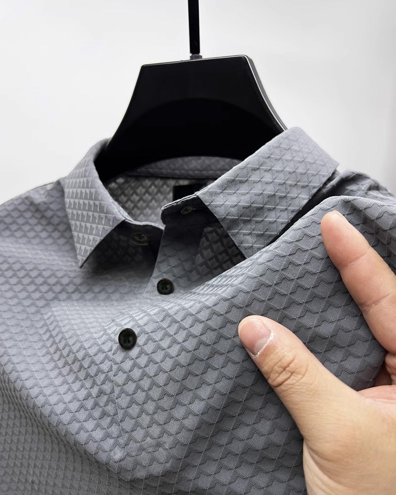 Herrer struktureret Performance Button-Up-Skjorte Stilla