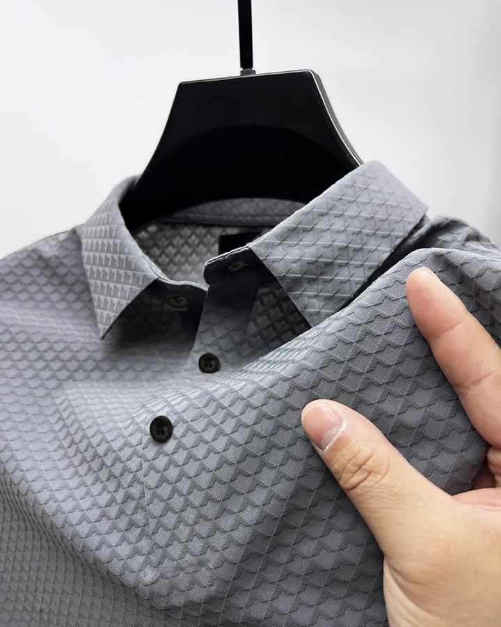 Herrer struktureret Performance Button-Up-Skjorte Stilla