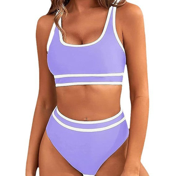 Dame Sporty Bikini-sæt med høj talje og brede stropper Stilla