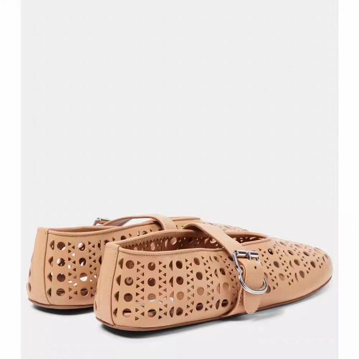 Femme Cut-Out Ballerinas med justerbar spænde Stilla