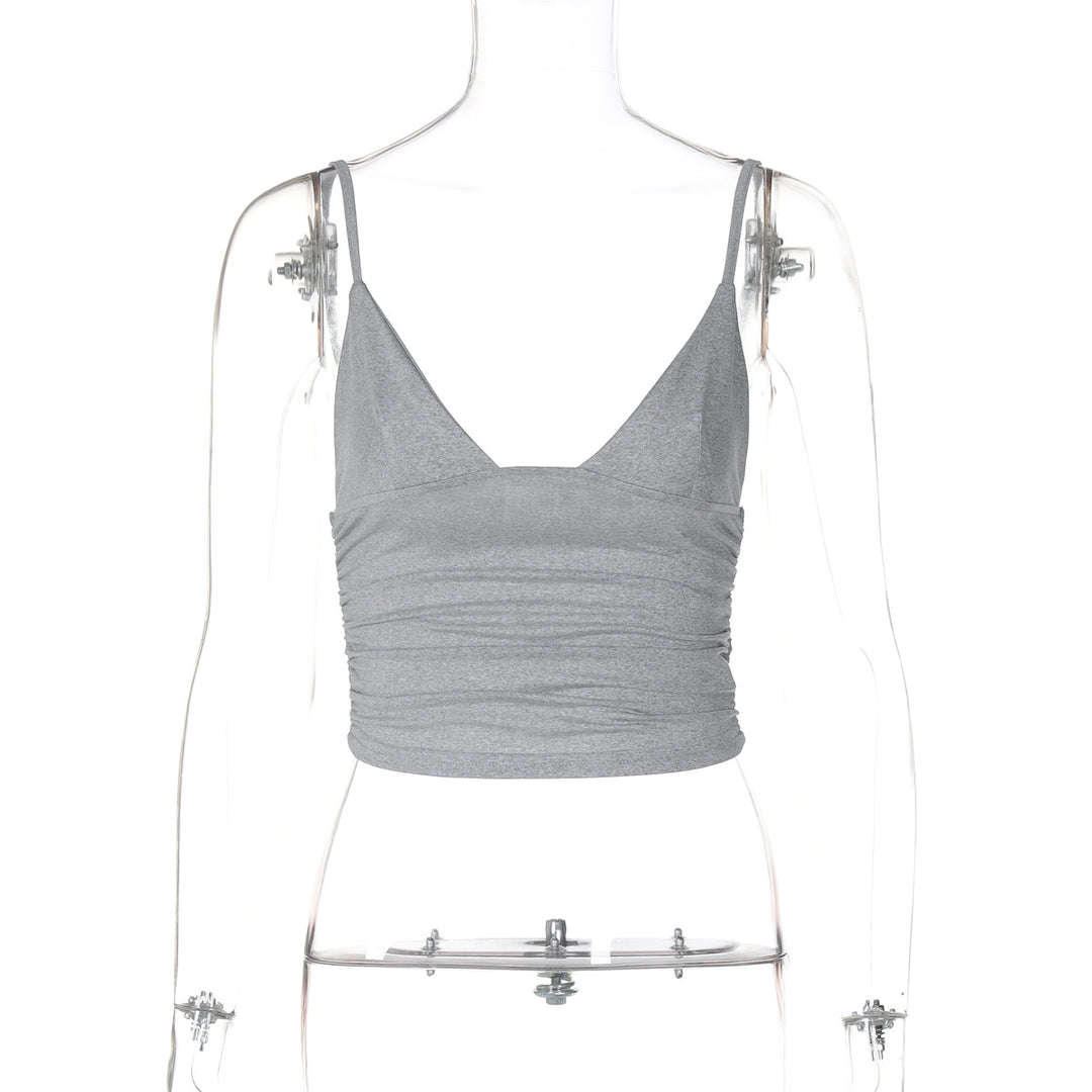 Dame Crop-Top med asymmetrisk snit og tætsiddende silhuet Skovae