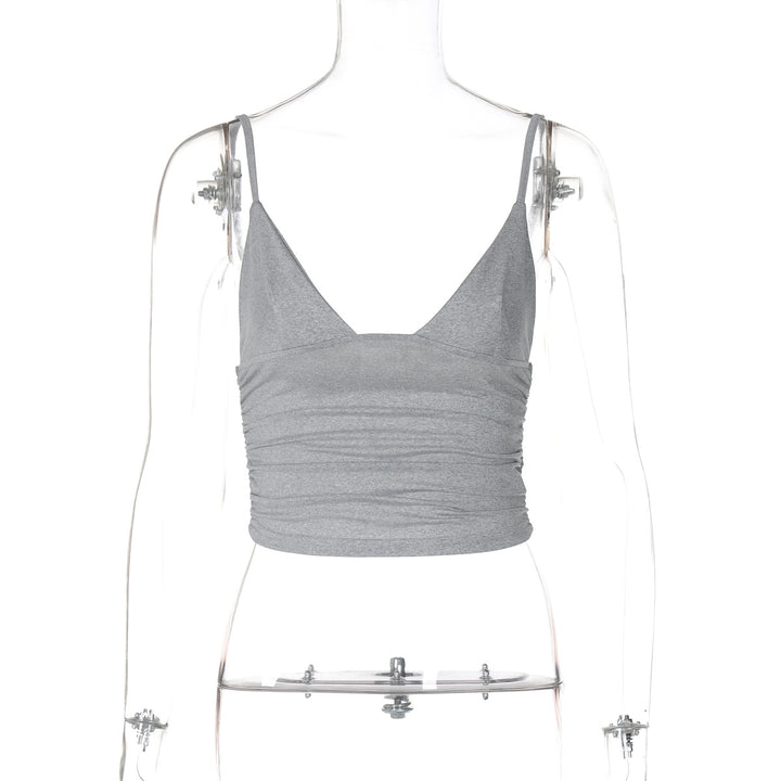 Dame Crop-Top med asymmetrisk snit og tætsiddende silhuet Skovae