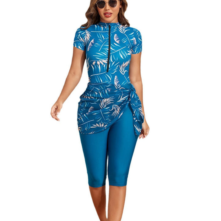 Dame Sporty Éntøj Badedragt med supplerende Leggings og Wrap nederdel Skovae