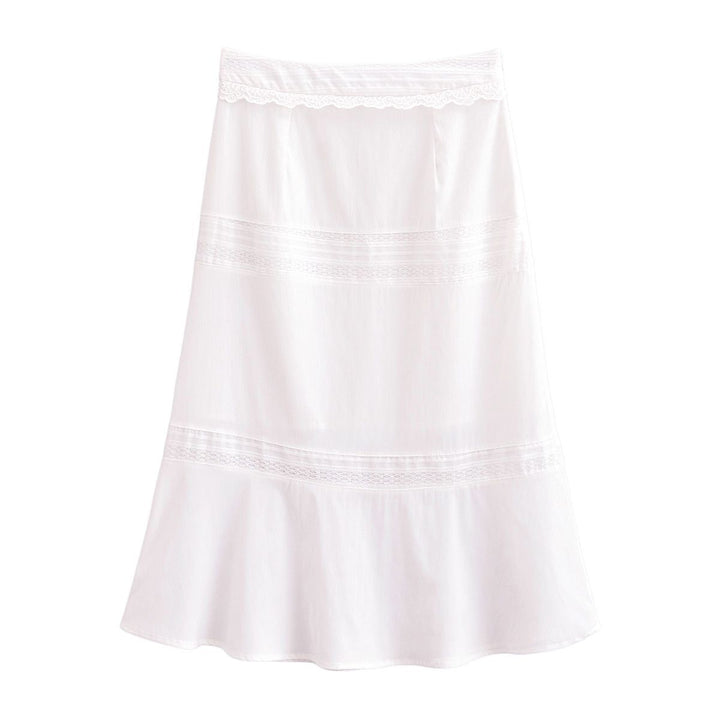 Dame midi nederdel med elegante spids detaljer og flydende snit Stilla
