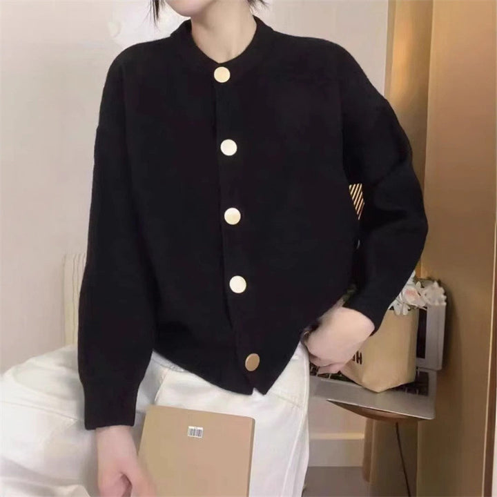Kvinders hyggelige strikket cardigan med knapdesign og fin tekstur Stilla