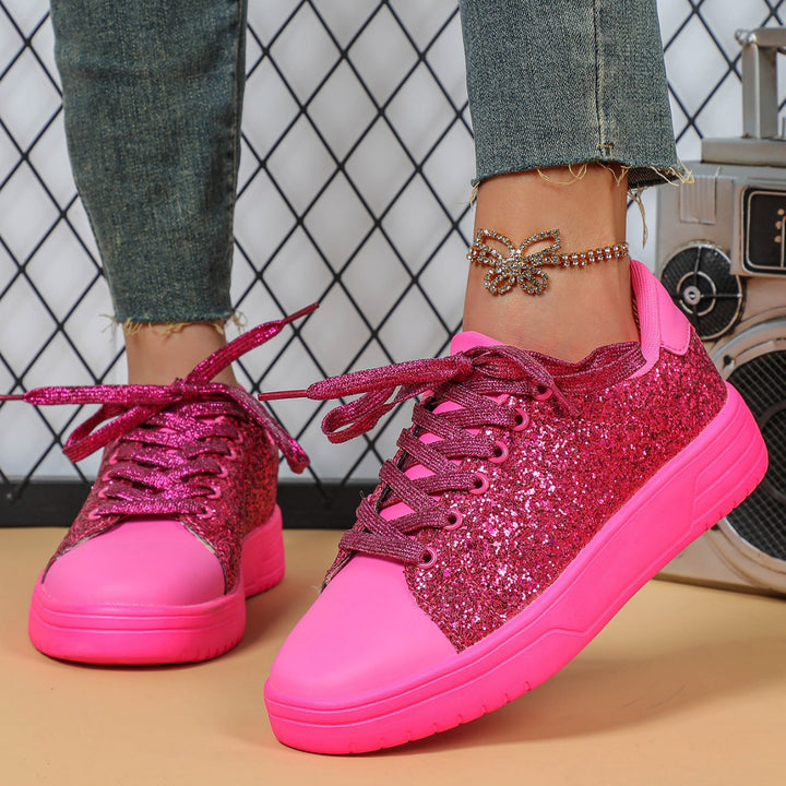 Dame Funklende Sneakers med glitrende overflade og skridsikker sål Stilla
