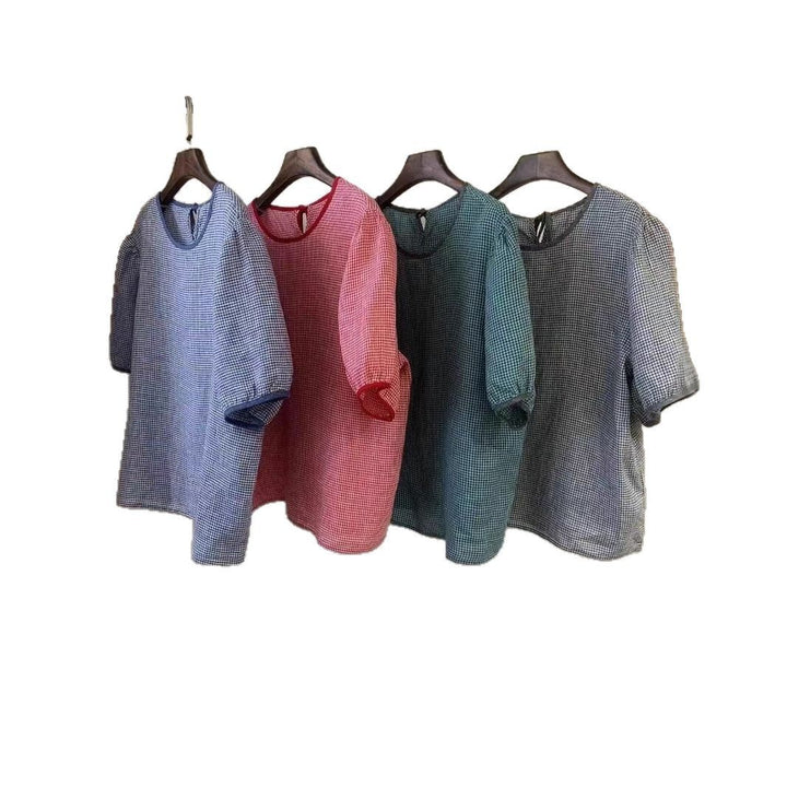 Dame Gingham-mønster Bindebluse Stilla