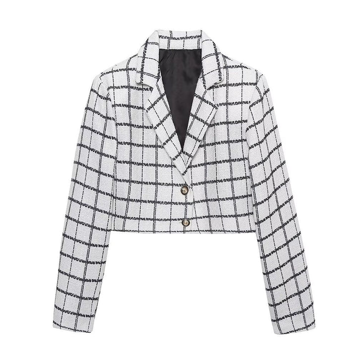 Stilla | Stilfuld Ternet Blazer Mini Nederdel Sæt