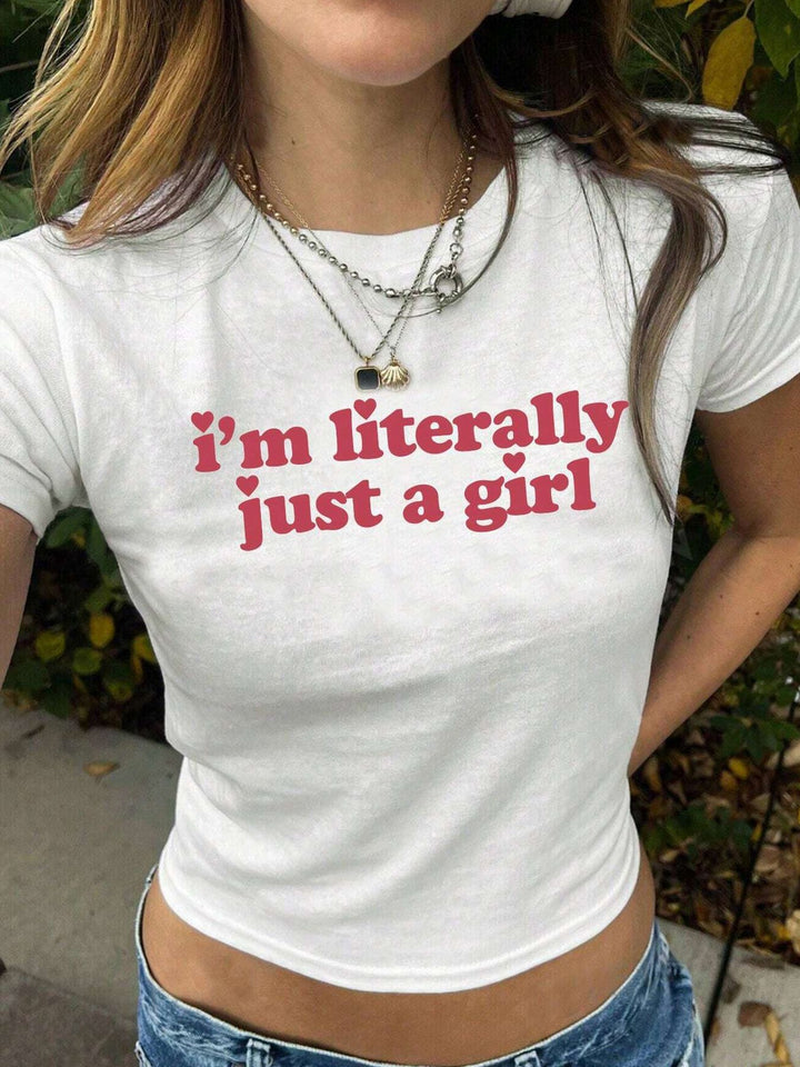Dame Crop Top med 90'er årgang tryk Skovae