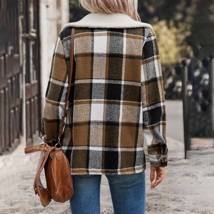 Dame Ternet Flanneljakke med blød Krave Stilla