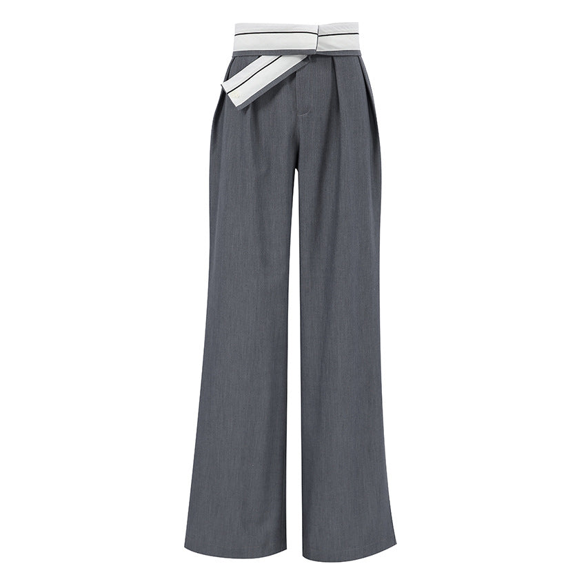 Dame Bred Manchetbukser med moderne Bælte og elegant Design Stilla