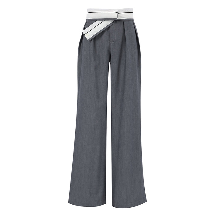 Dame Bred Manchetbukser med moderne Bælte og elegant Design Stilla
