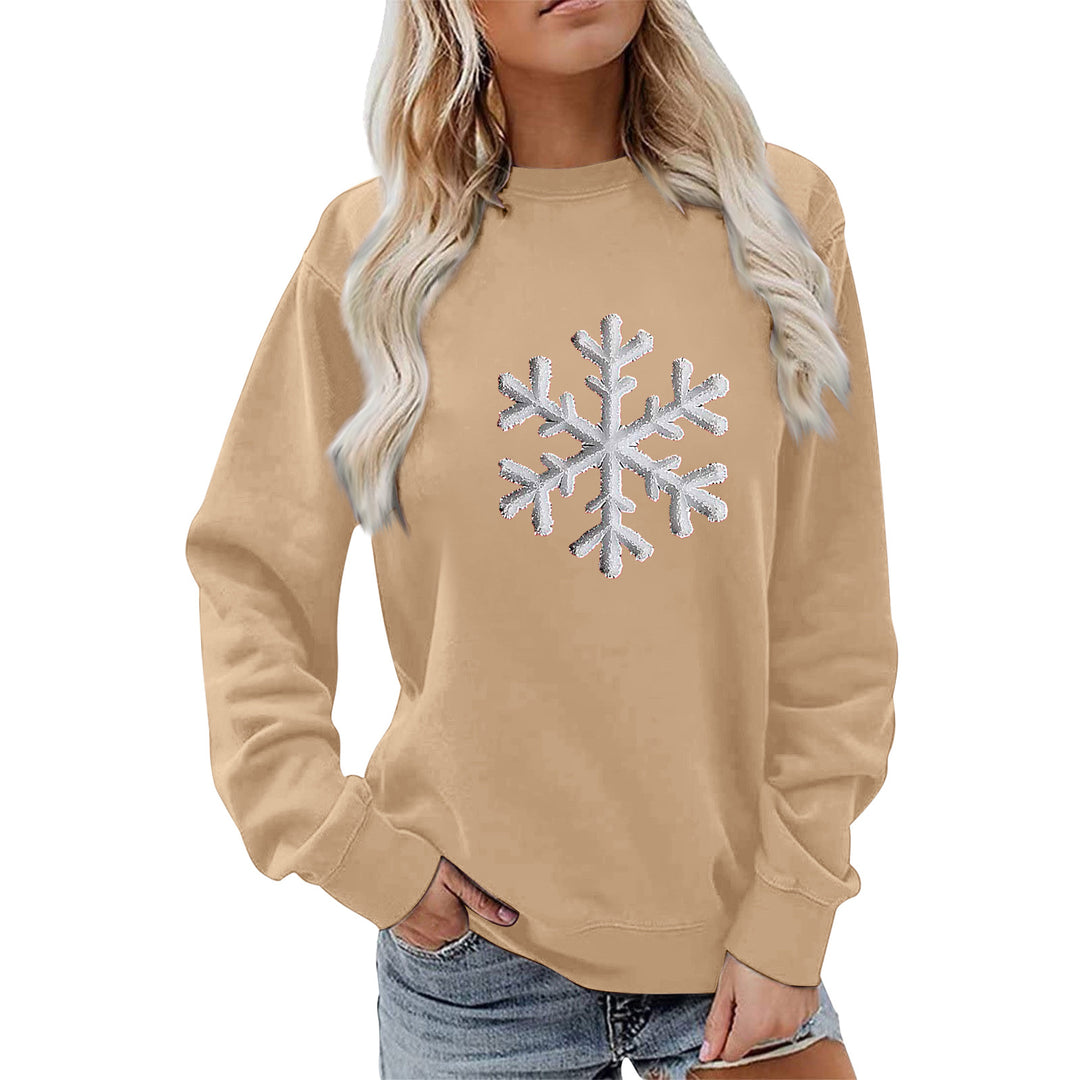 Kvinders sweatshirt med funklende snefnugdesign og afslappet pasform Stilla