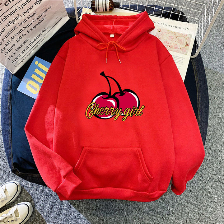 Kvinderne hoodie med munter kirsebærmotiv Skovae