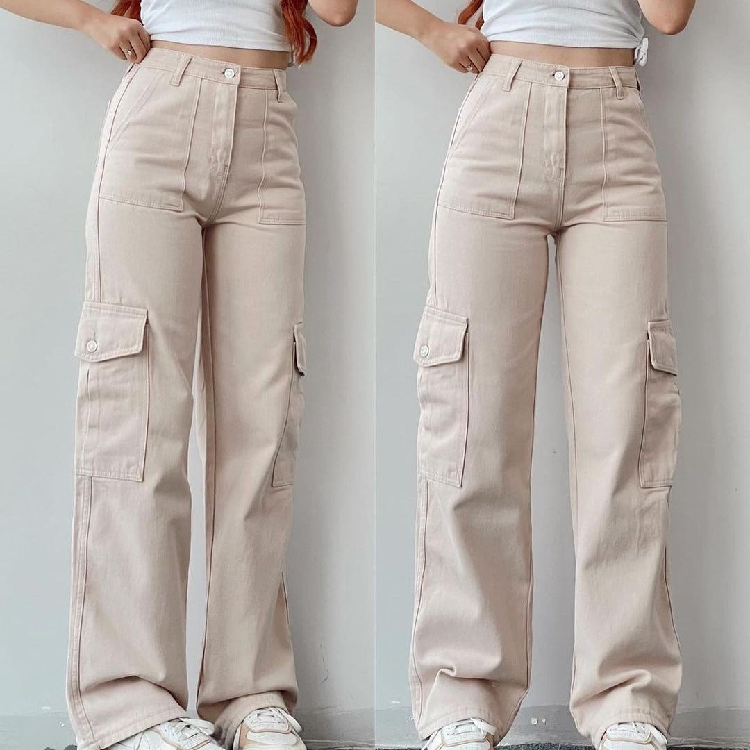 Dame Cargo-bukser i moderne High-Waist snit Stilla
