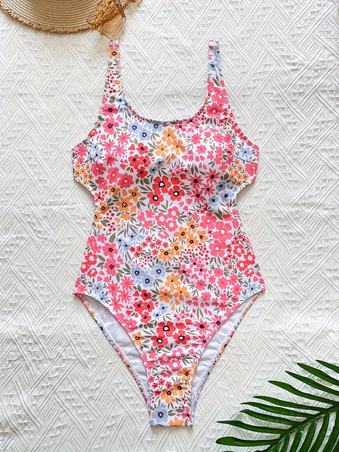 Dame Floral Print Højskåret Én-dels Badedragt Stilla