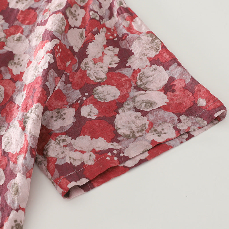Damebluse i loose fit med blomstermønster Stilla