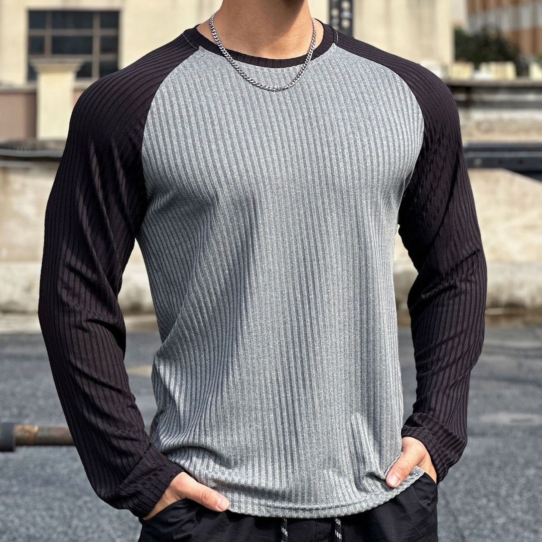 Herrer Sportligt Langærmet T-shirt med unik ribbestruktur og ergonomisk snit Stilla