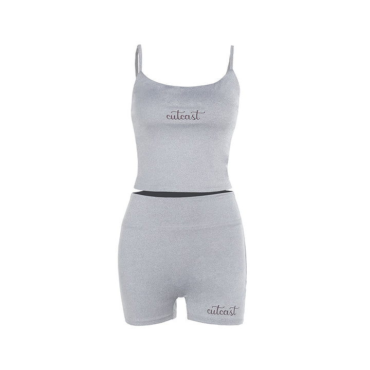 Dame sporty crop top og shorts sæt Skovae
