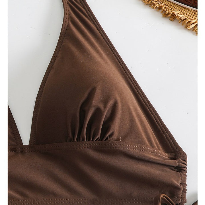 Dame Triangel-Bikini-sæt med justerbare bånd og høj benudskæring Stilla
