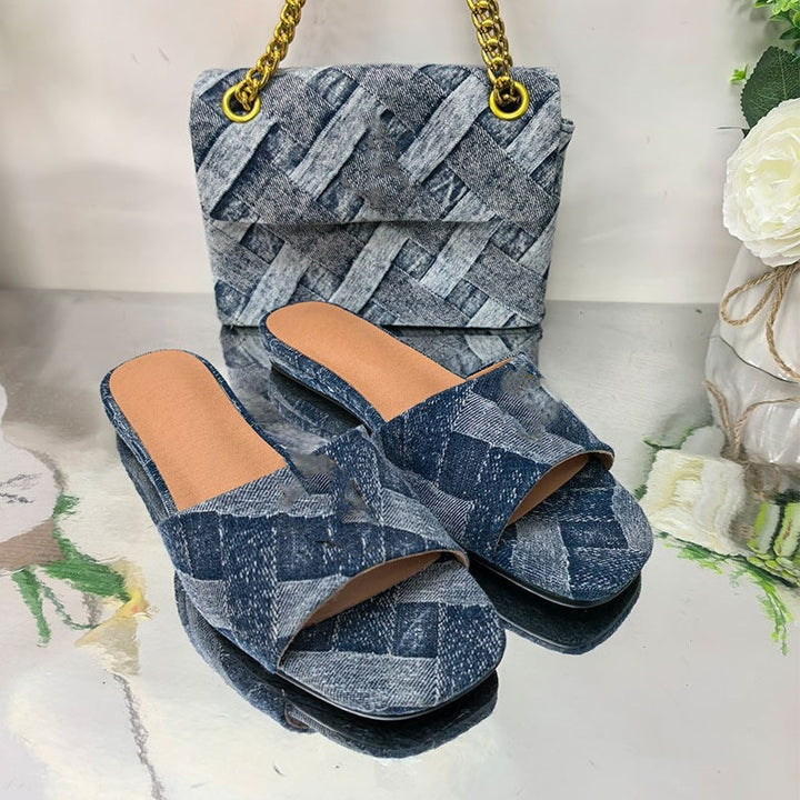 Femme Denim Slide Sandaler Stilla