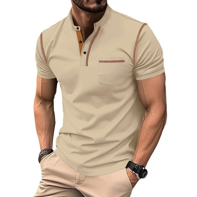 Herren poloshirt med moderne krave og praktiske knapdetaljer Stilla