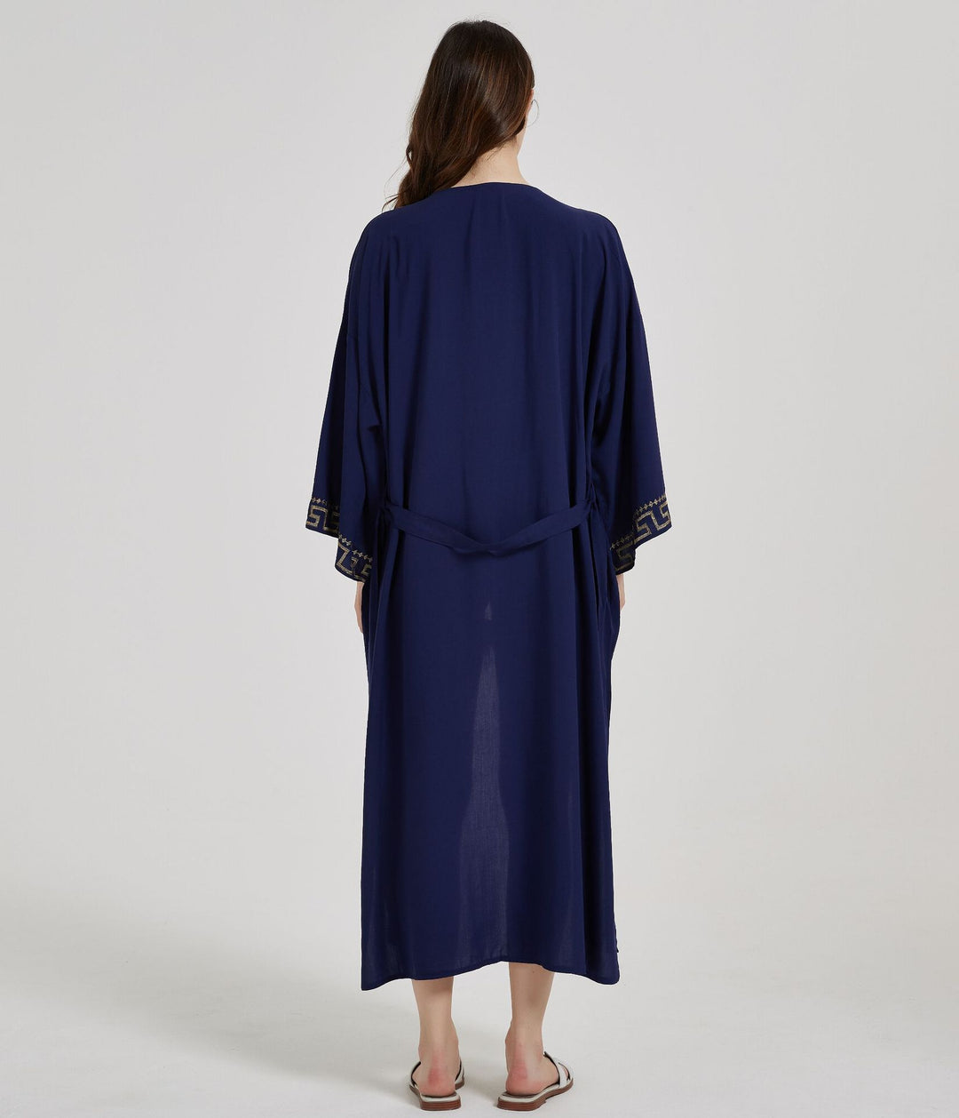 Dame Kimono-robe med detaljeret kant i klassisk design Stilla