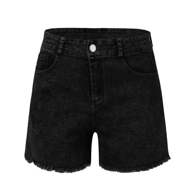 Dame Høj Talje Denim-Shorts med afslappet kant og figursyet snit Stilla