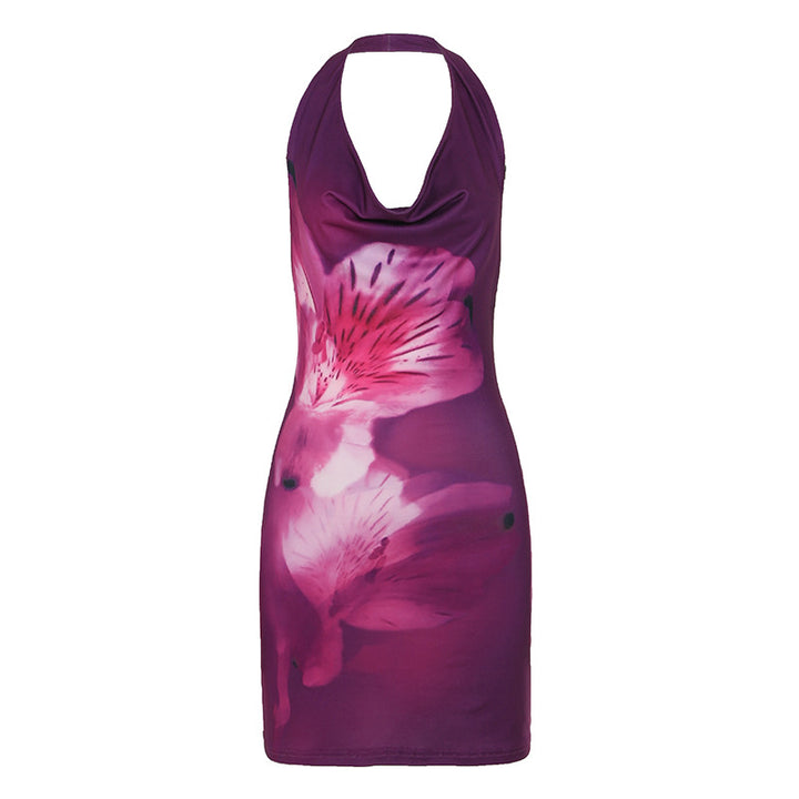 Damen Bunt bedrucktes Bandeau-Kleid Skovae