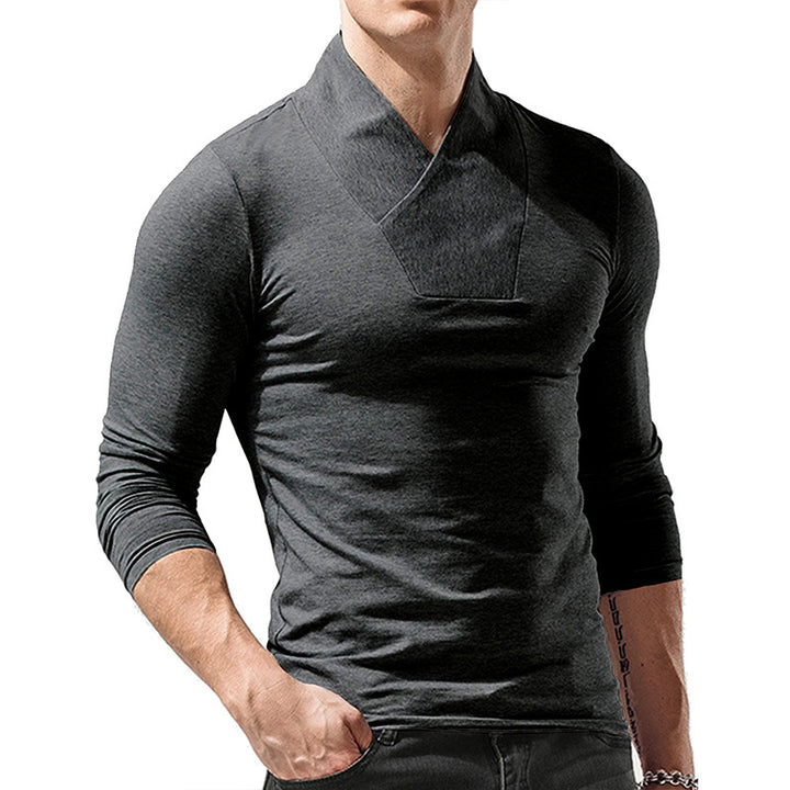 Herrer Langarmshirt med modisch Slidskrave Stilla